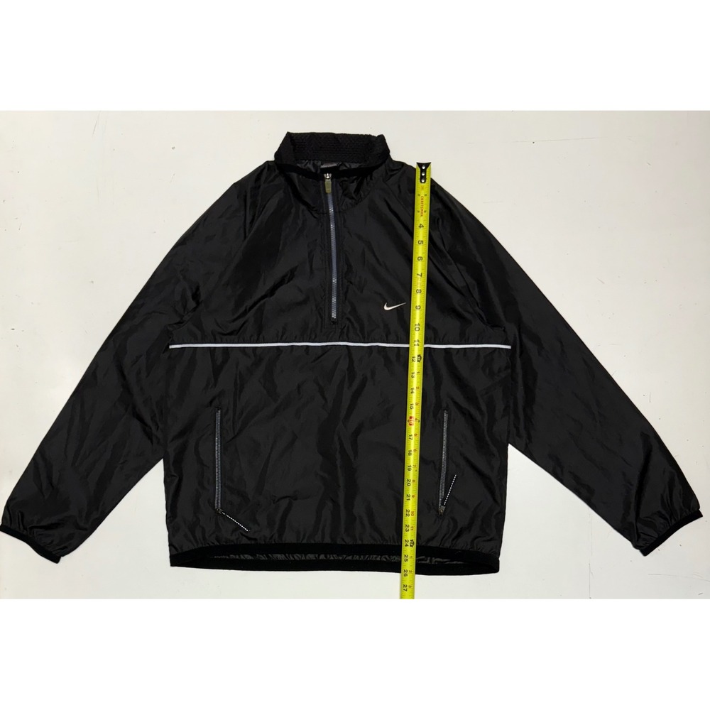 VTG 90s Y2K Nike Men's Black Lightweight Nylon Windbreaker Jacket Size S 1/4 zip